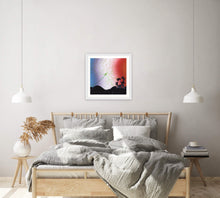 Load image into Gallery viewer, Large Print Mockup of Activated Dreamer, framed over a neutral colored bed infront a white wall
